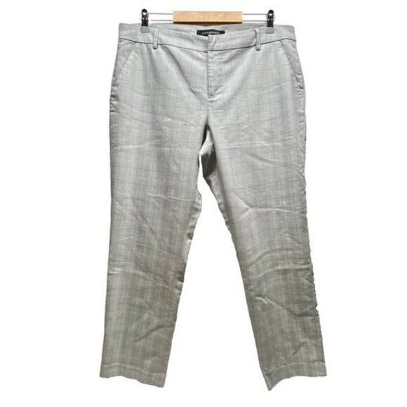 Liverpool Plaid Ankle Pants Women's 14 Grey Multi Stripe Stretch Los Angeles EUC - Picture 1 of 10